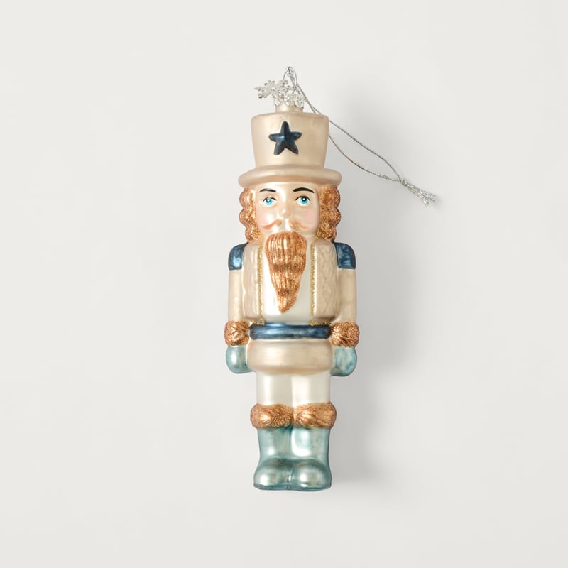Luxe Nutcracker Silver Multi Deluxe Glass Ornament
