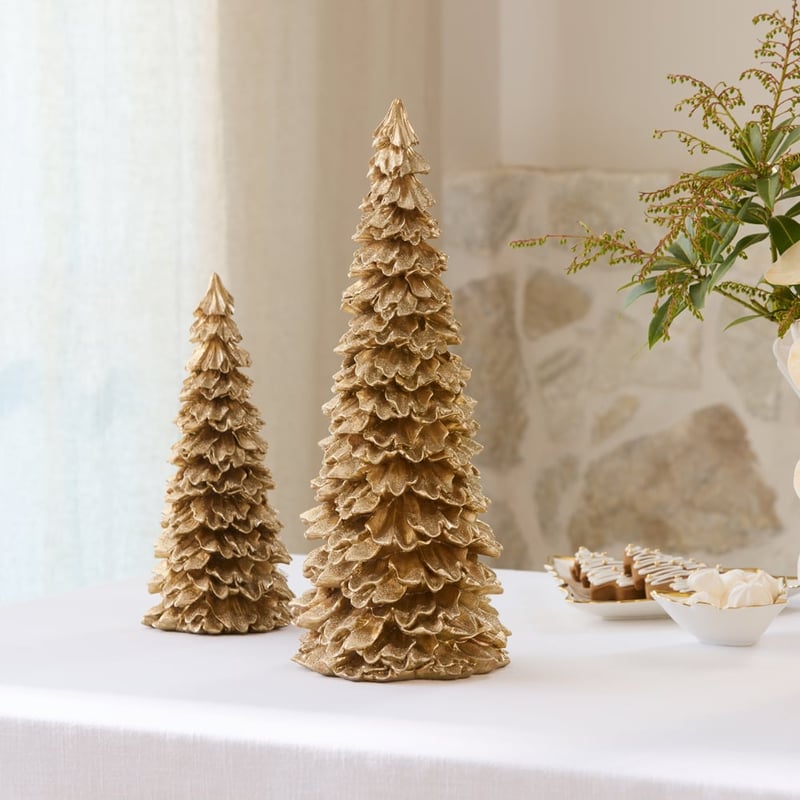 Christmas Village Christmas Ruffle Gold Tree