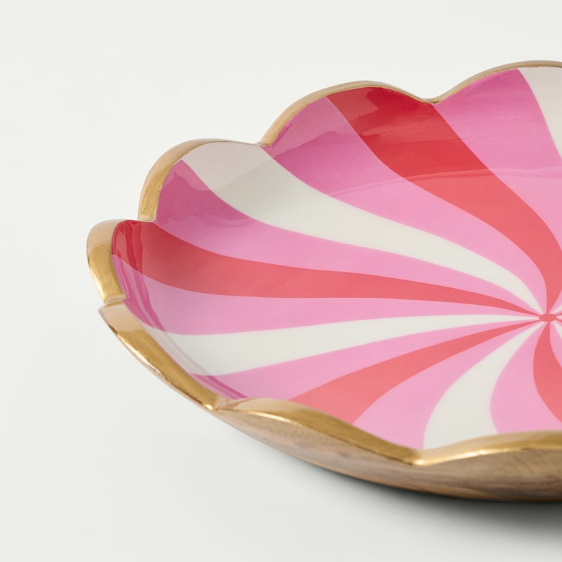 Lolly Scallop Pink Mango Wood Platter