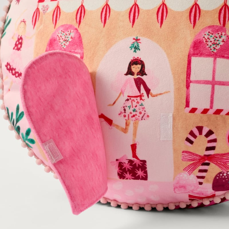 Kids Sugar & Spice Pink Fairy House Cushion