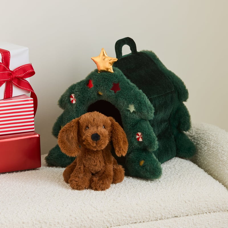 Coco Puppy in Tree House Brown & Green Soft Toy