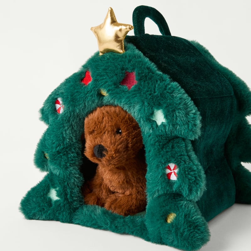 Coco Puppy in Tree House Brown & Green Soft Toy