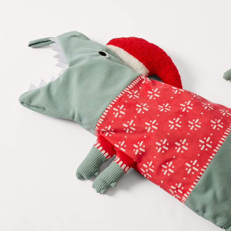 Santa-saurus Green Shaped Christmas Stocking