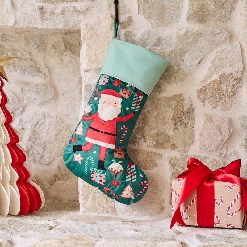 Christmas Cheer Green Stocking
