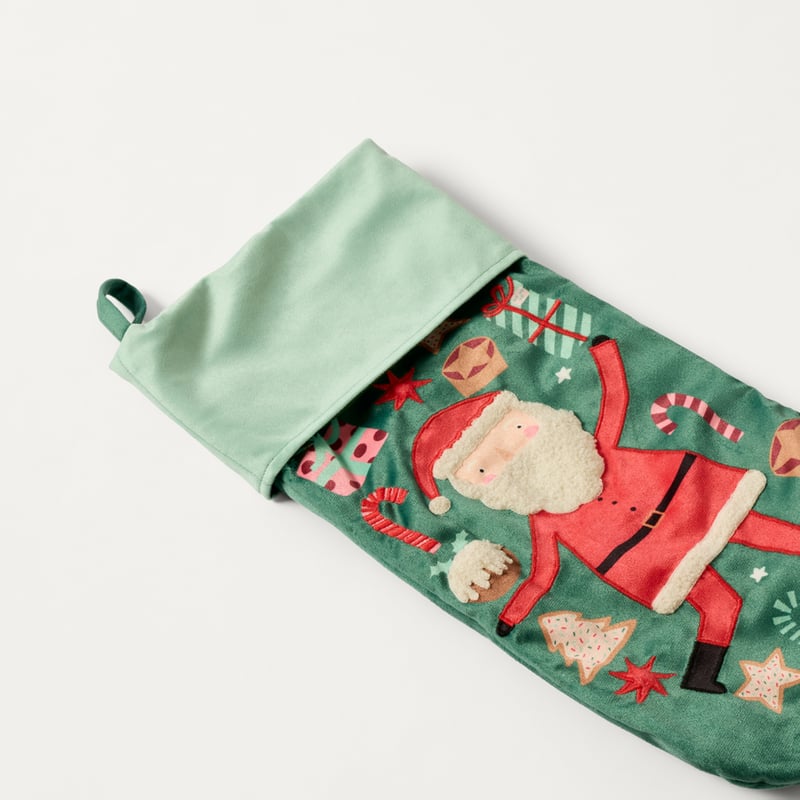 Christmas Cheer Green Stocking