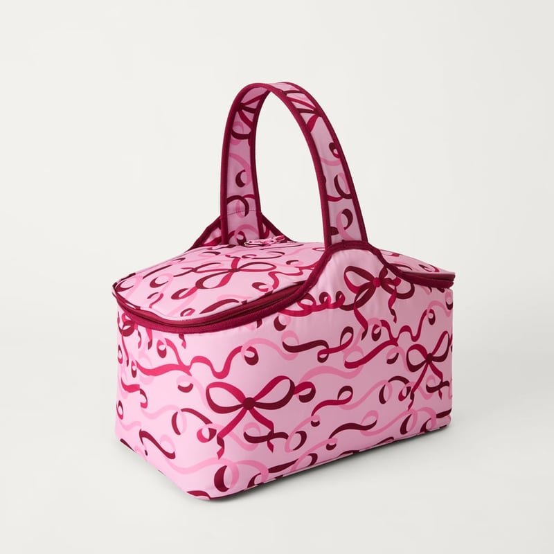 Christmas Ribbons Pink & Burgundy Picnic Cooler Bag