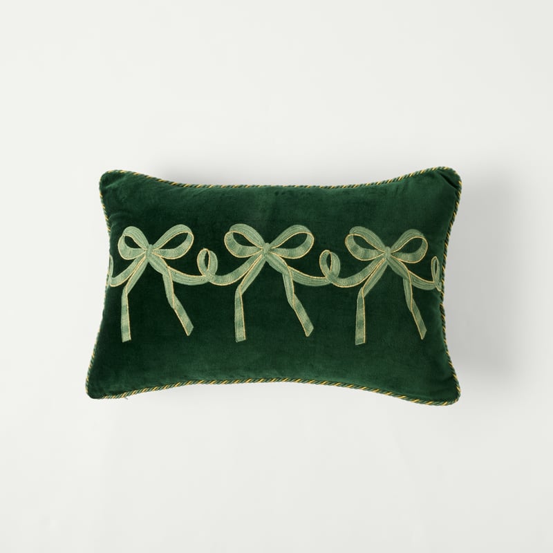 Bow and Bright Green Cushion
