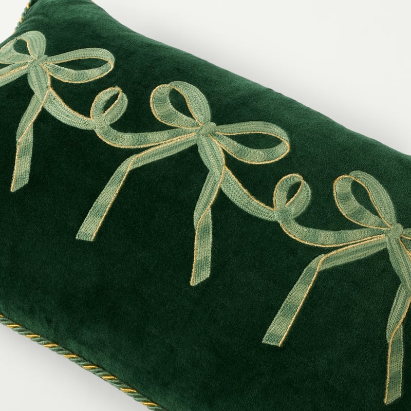 Bow and Bright Green Cushion