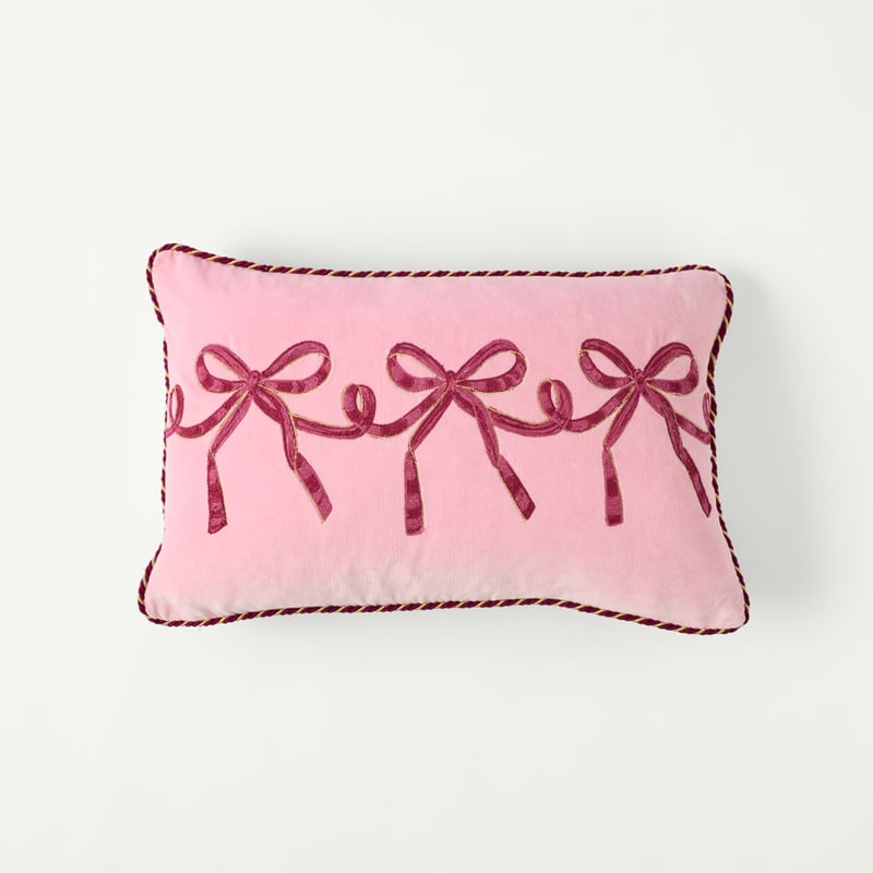 Bow and Bright Pink Cushion