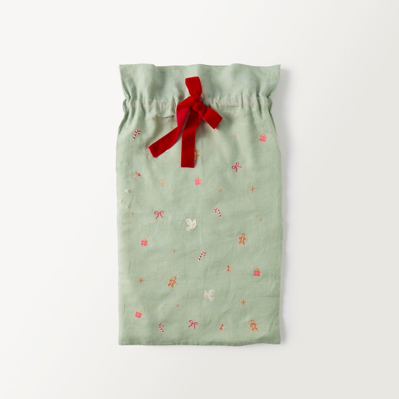 Vintage Washed Eucalyptus Linen Santa Sack