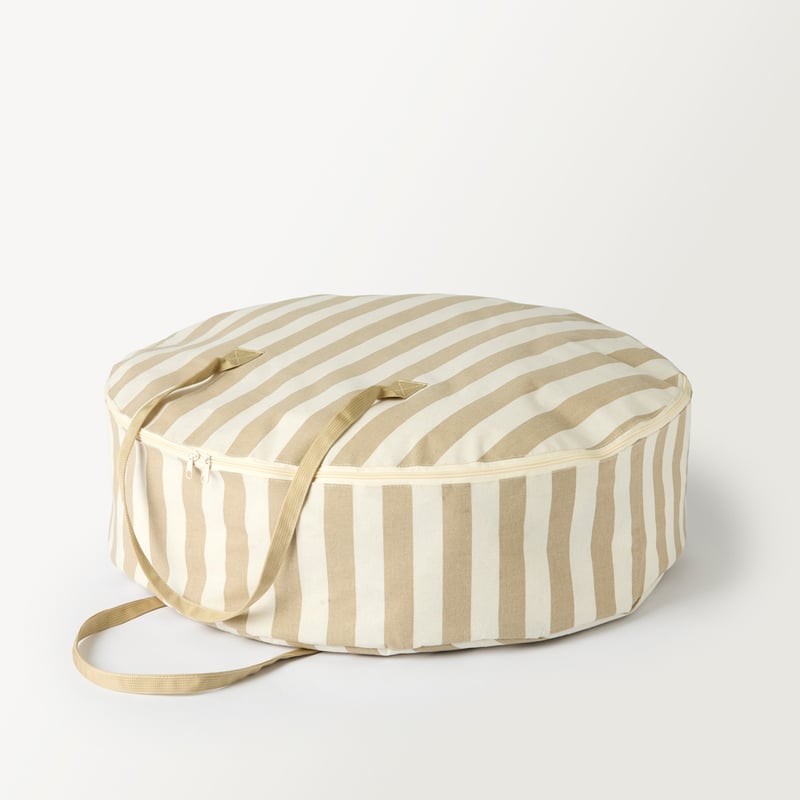 Christmas Natural Stripe Wreath & Garland Storage Bag