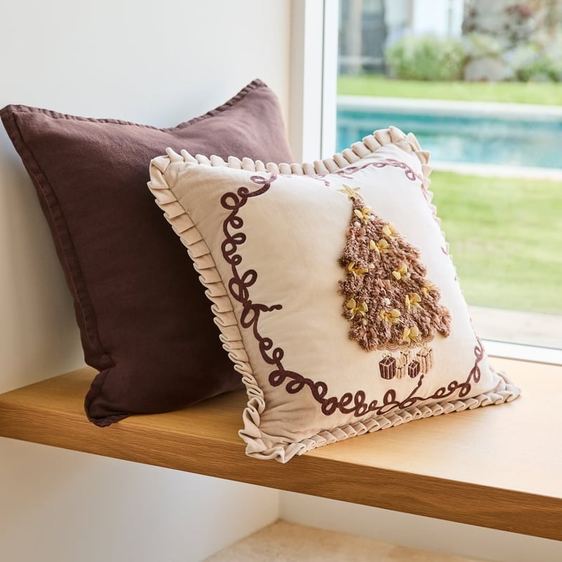 Christmas Tree Natural Cushion