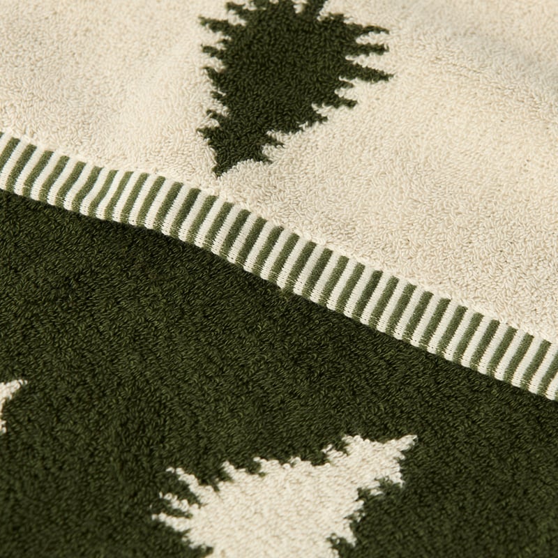 Christmas Tree Green & Beach Hand Towel Pack of 2