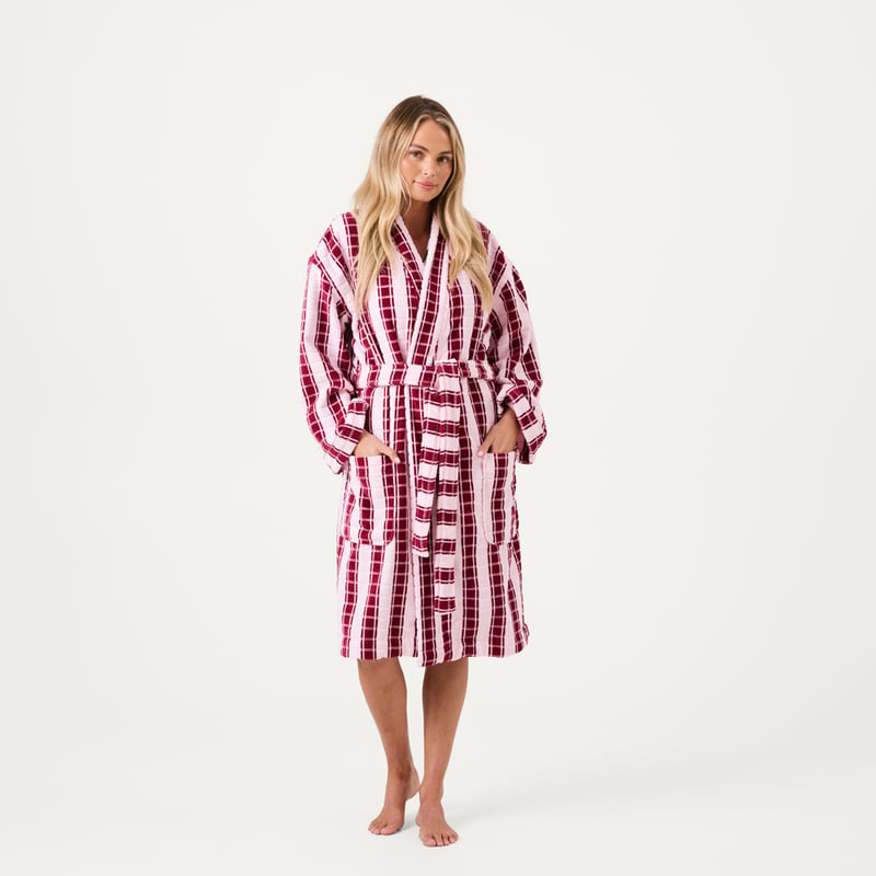 Riley Berries Velour Stripe Bath Robe