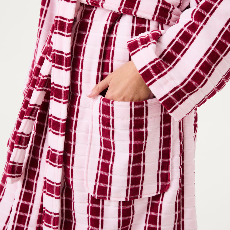 Riley Berries Velour Stripe Bath Robe