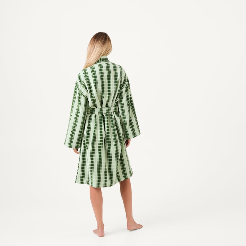 Riley Greens Velour Stripe Bath Robe