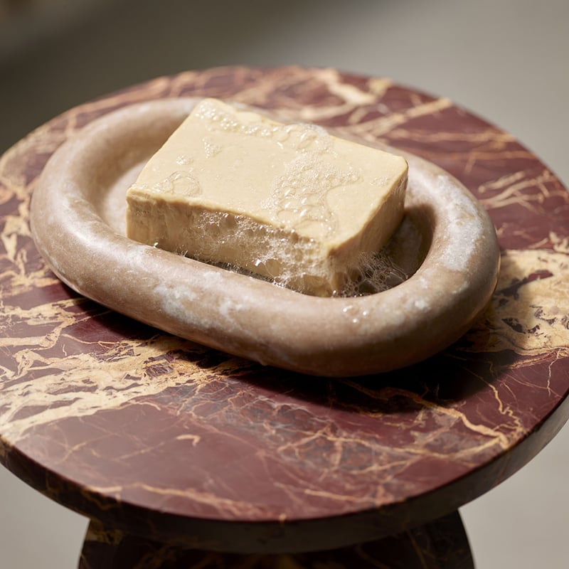 Burgundy Marble Drinks Table