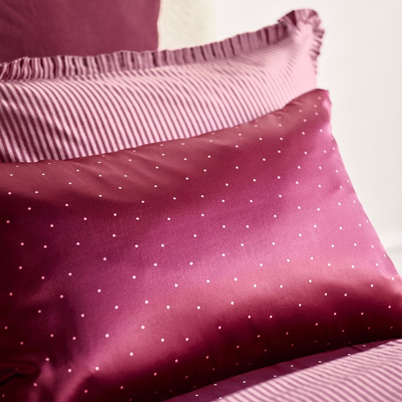 Pure Silk Polka Dot Burgundy Gift Set