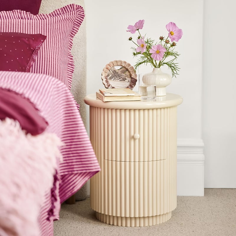 Harper High Gloss Oat Bedside Table