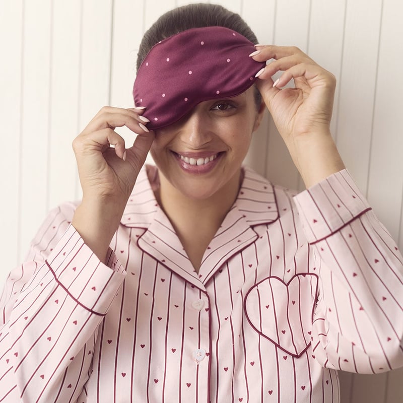 Pure Silk Polka Dot Burgundy Gift Set
