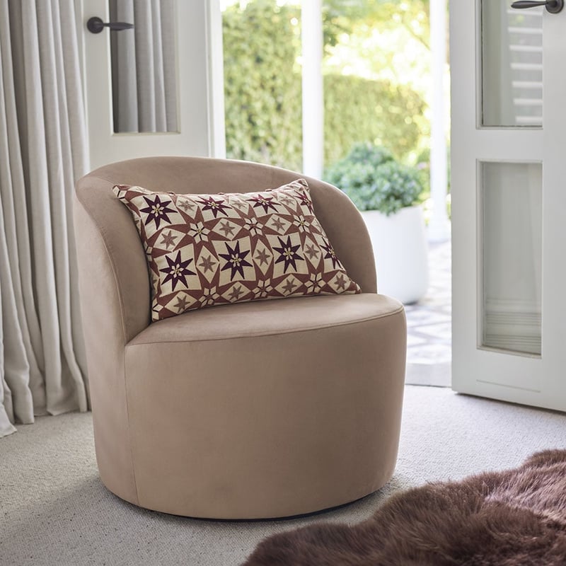 Bonnie Mushroom Velvet Swivel Chair