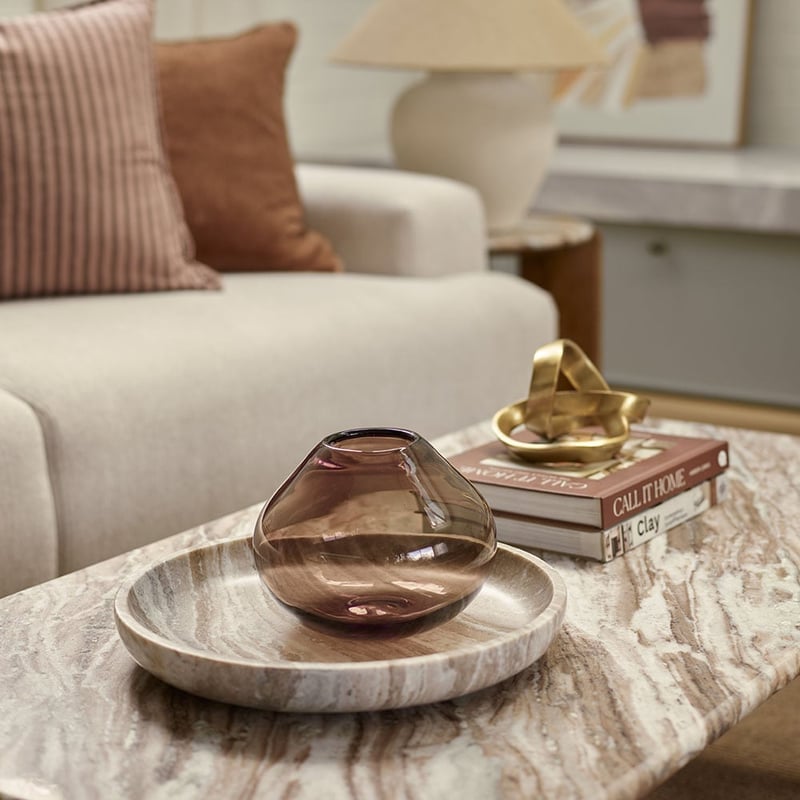 Vetro Brown Short Vase 