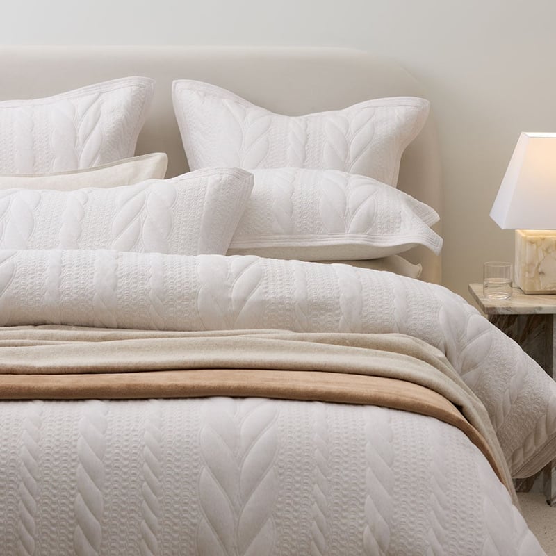Beck Oat Marle Quilted Jersey Quilt Cover Separates