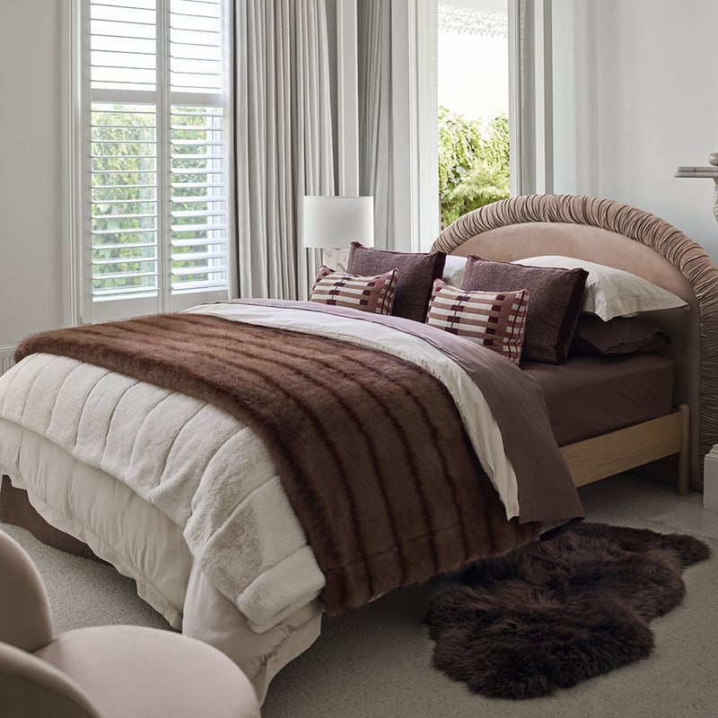 Lucerne Mocha Recycled Fur Blanket