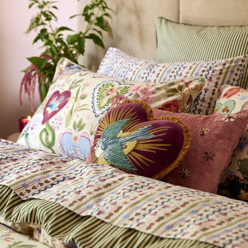 Fleur Harris All My Hearts Green Quilt Cover Set + Separates