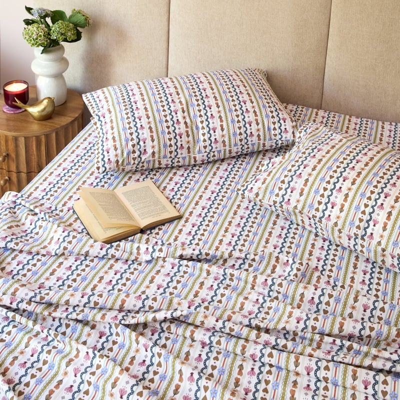 Fleur Harris All My Hearts White Printed Sheet Set