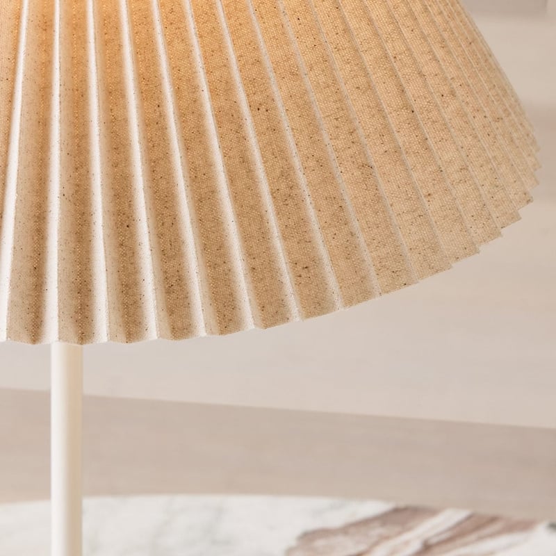 Pleats Coconut Milk & Linen Table Light