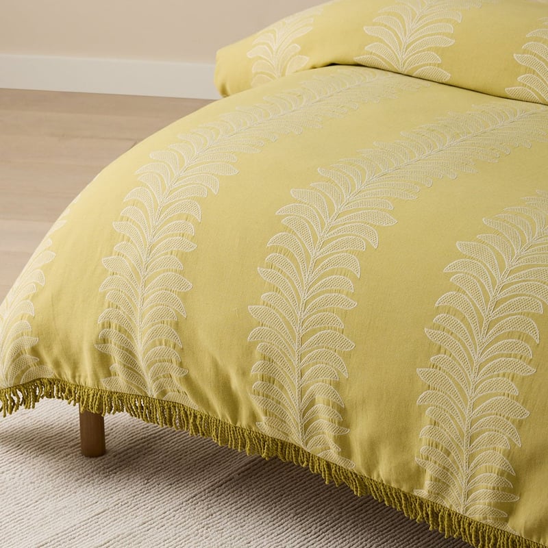 Corfu Fringe Green Quilt Cover Set + Separates