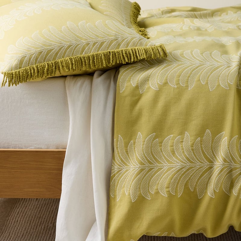 Corfu Fringe Green Quilt Cover Set + Separates