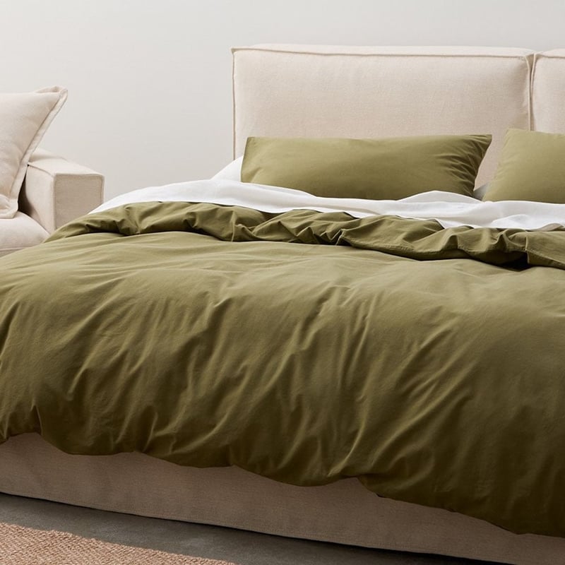 River Beige Linen Bed