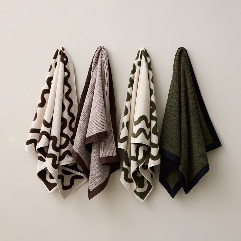Brigette Border Mushroom & Chocolate Towel Range