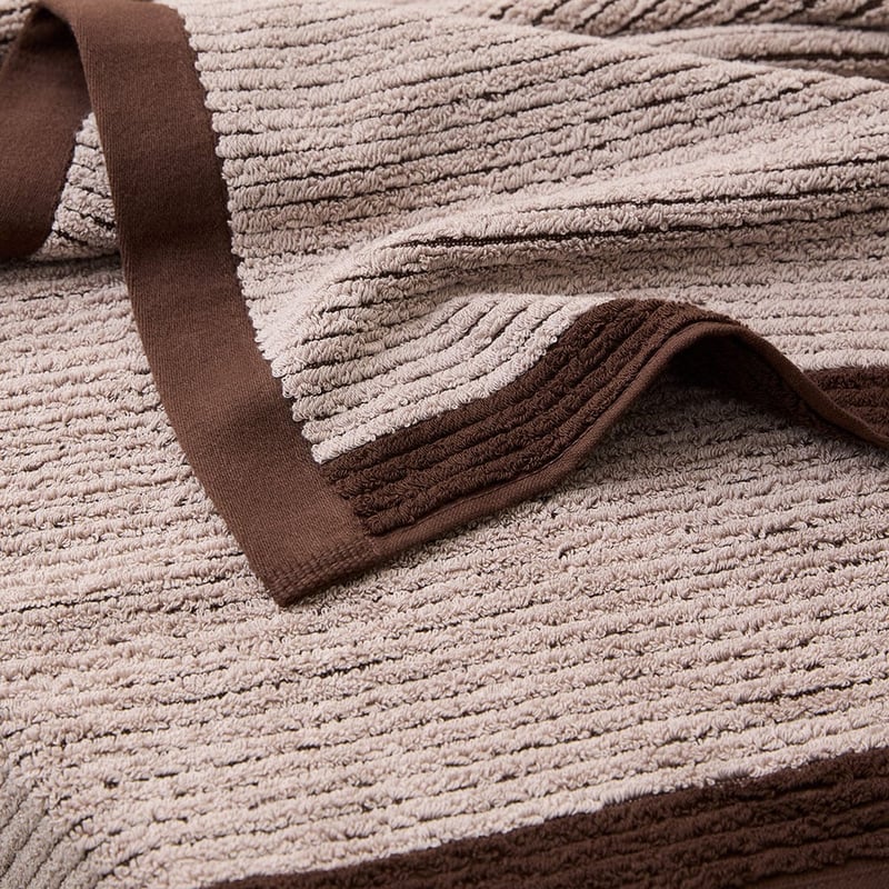 Brigette Border Mushroom & Chocolate Towel Range
