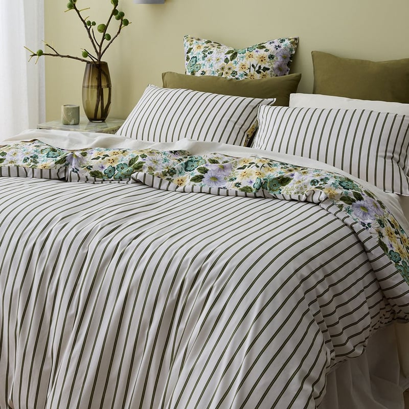 Zoey Green Floral Quilt Cover Set + Separates