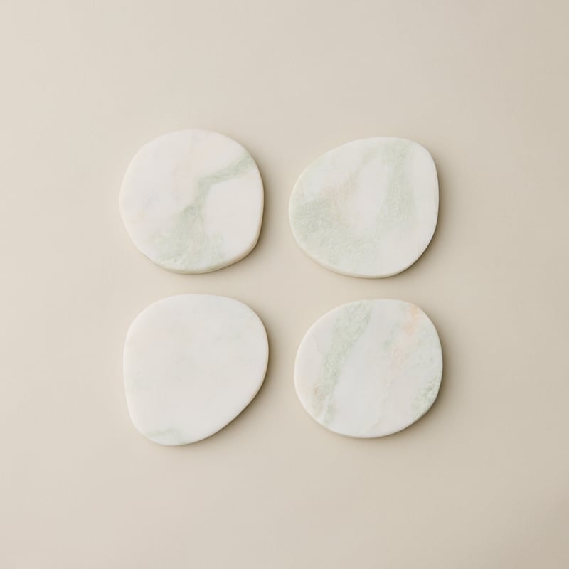 Pebble Green Marble Coasters Pack of 4