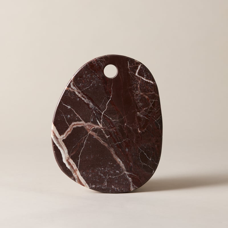 Pebble Burgundy Marble Board Knife Set