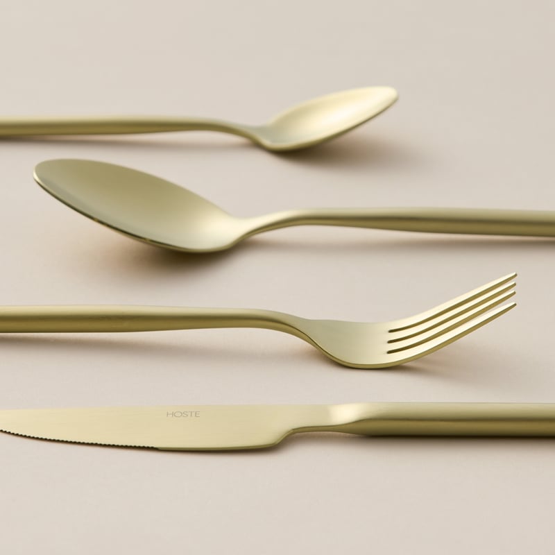 Matilda Matte Gold Cutlery Set of 16