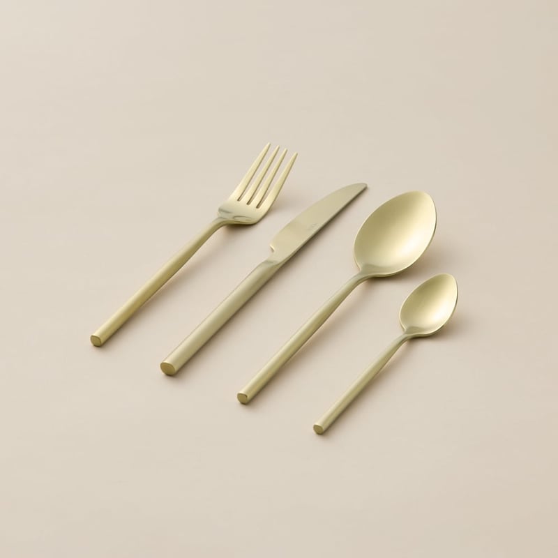 Matilda Matte Gold Cutlery Set of 16