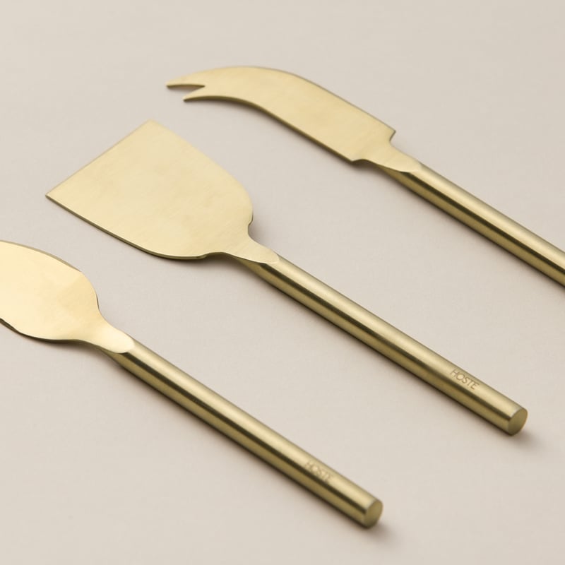 Matilda Matte Gold Cheese Knives Set of 3