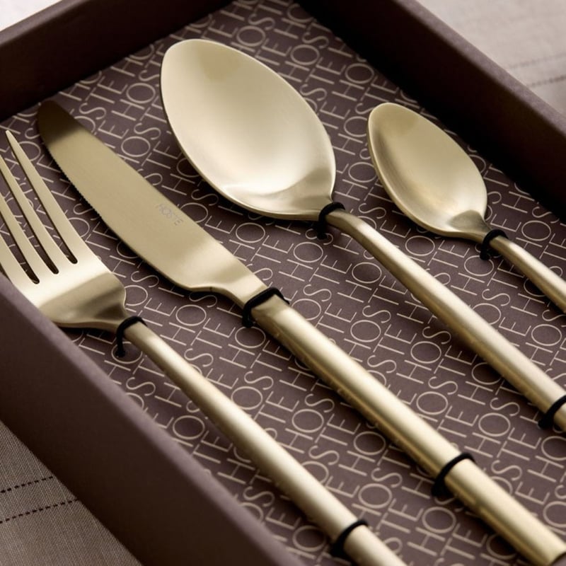 Matilda Matte Gold Cutlery Set of 16