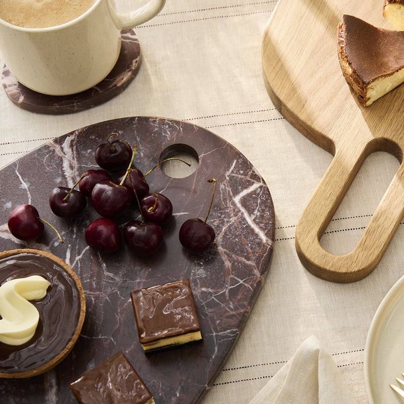 Pebble Burgundy Marble Board Knife Set