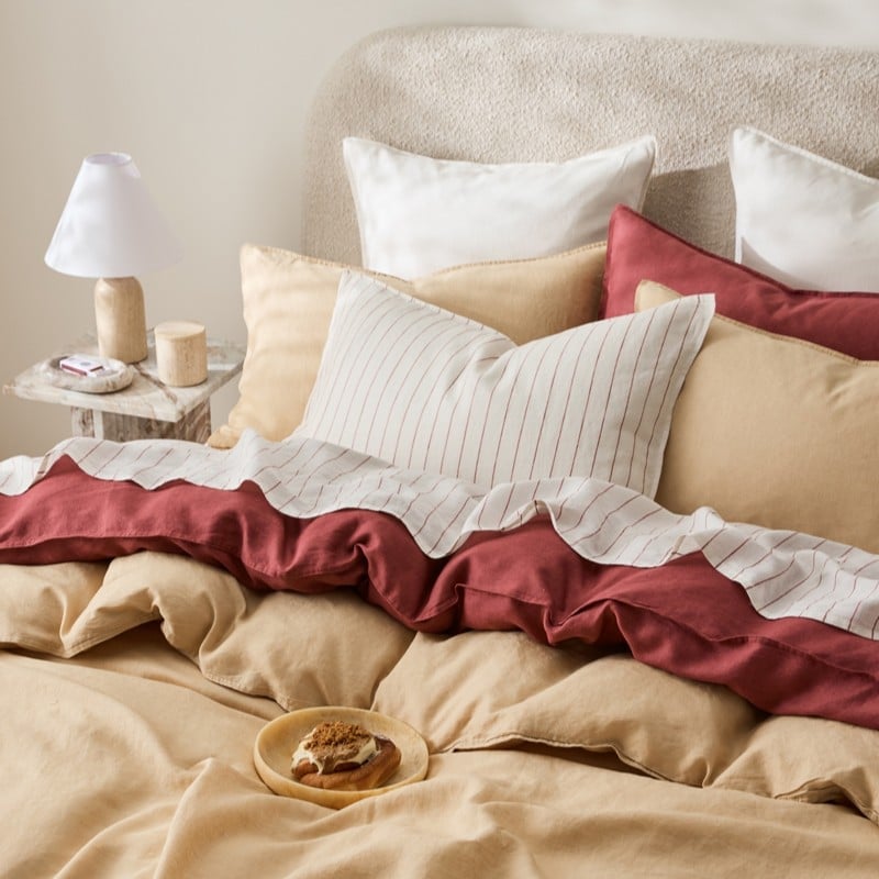 Vintage Washed Linen Biscotti Quilt Cover Separates