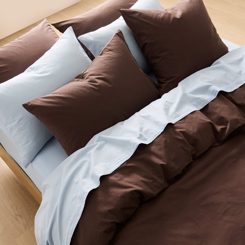 Stonewashed Cotton Chocolate Quilt Cover Separates