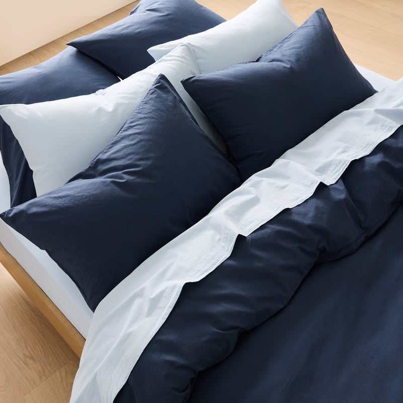 Stonewashed Cotton Midnight Navy Quilt Cover Separates