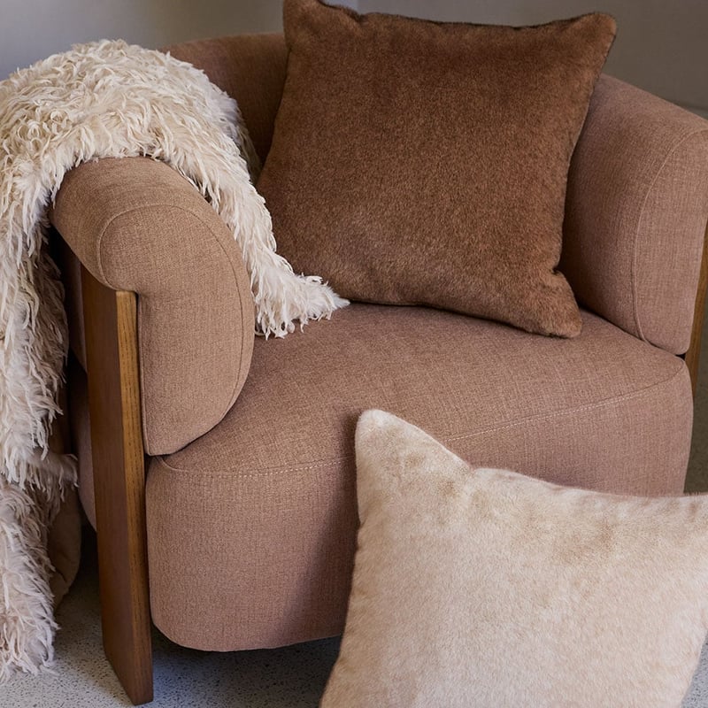 Zurich Pecan Recycled Fur Cushion