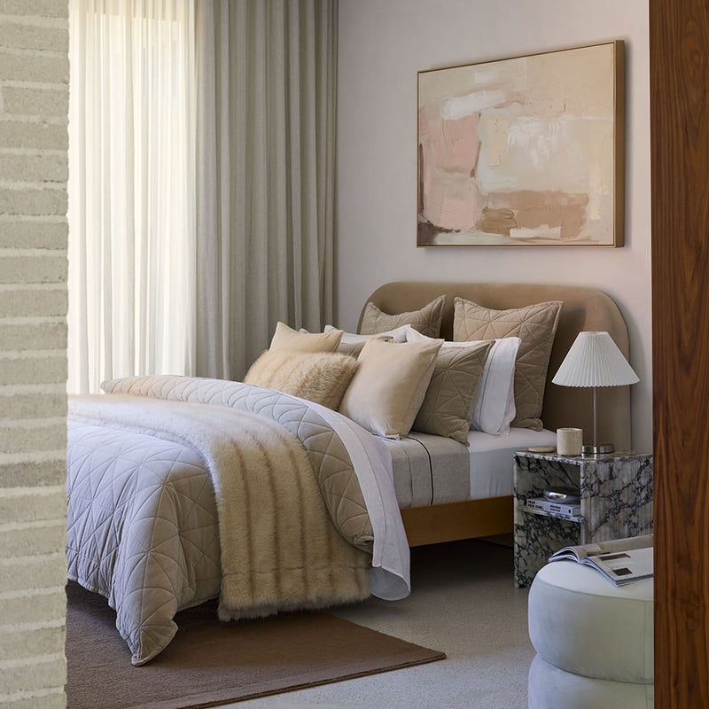 Vance Sand Cotton Velvet Quilted Quilt Cover Separates