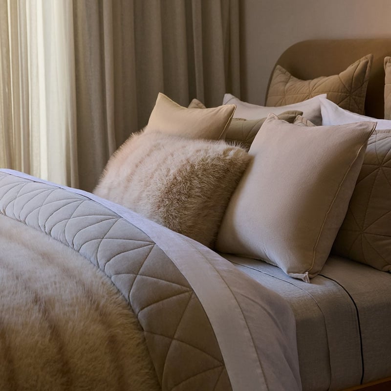 Lucerne Pebble Recycled Fur Cushion